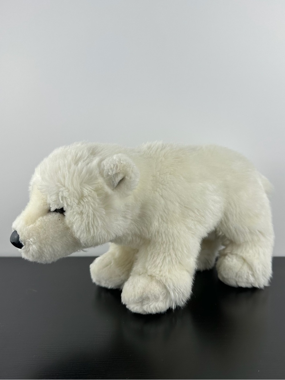 Douglas Cuddle Toys White & Black Polar Bear 12” Realistic Plush Brown Eyes